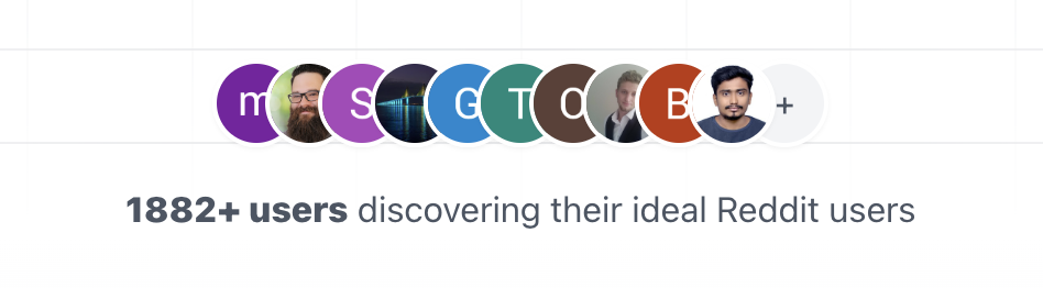 User analytics showing 1,882+ users signed up